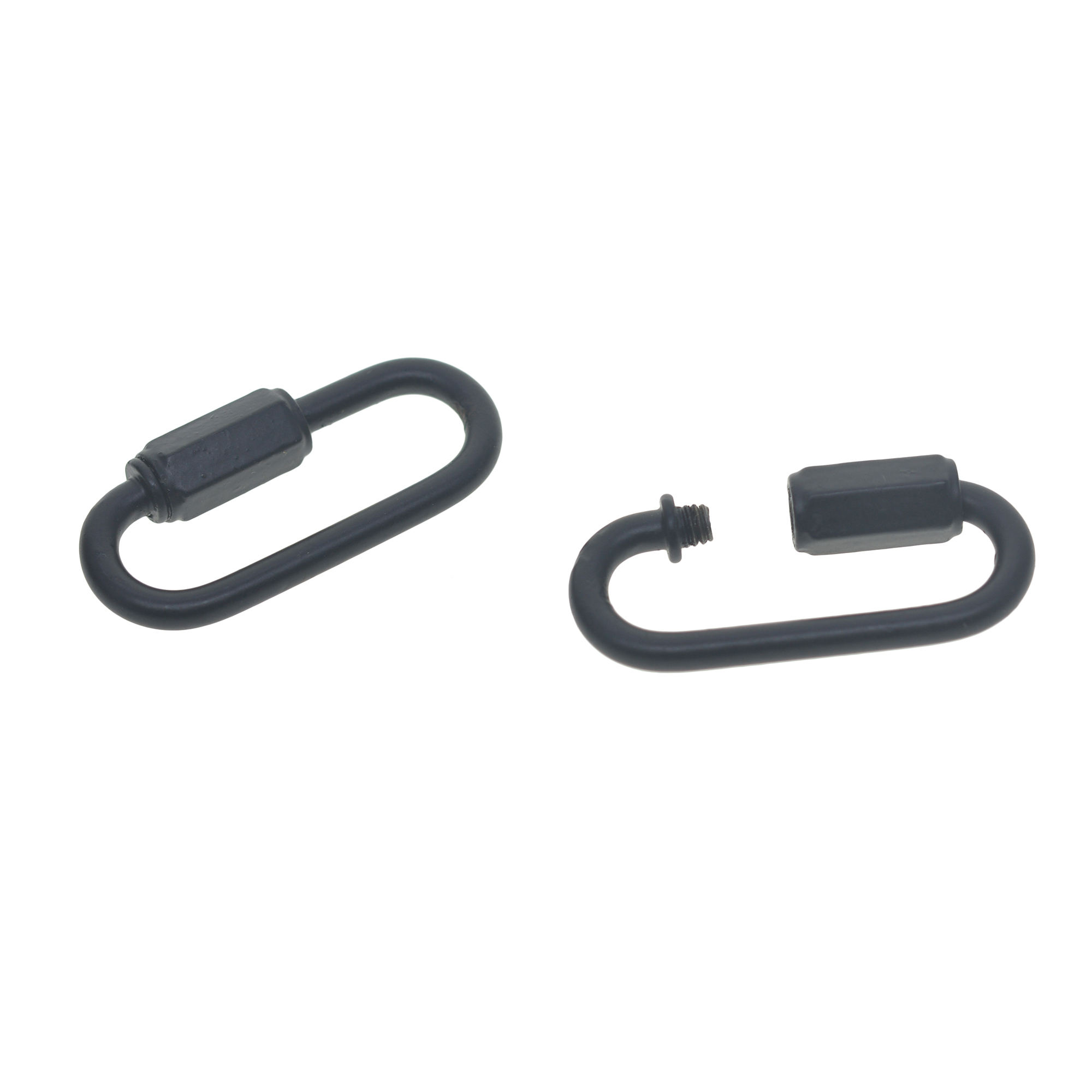 Chain Lock Combination - 2 ชิ้น สีดำด้าน ตัวเชื่อมล็อคแบบสกรู ทรงวงรี ทำจากเหล็กกล้า