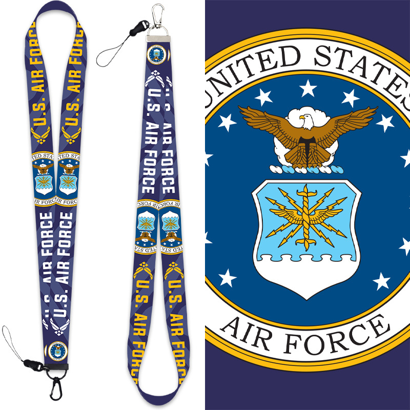 Chain Lock Combination - U.S. Air Force โทรศัพท์มือถือสายชาร์จมือถือริบบิ้น Key Chain