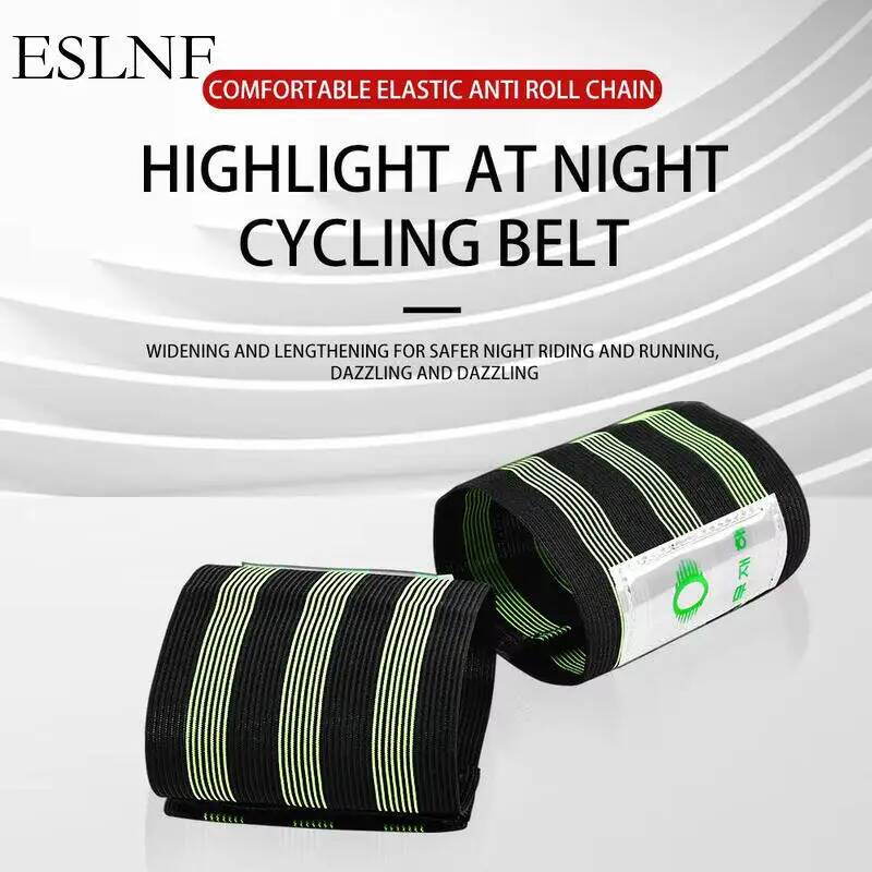 Cycling Commute Pants - ESLNF สายรัดนิรภัยสำหรับจักรยานแบบสะท้อนแสงแบบสากล สายรัดข้อเท้าแบบปรับได้ สายรัดขาแบบมองเห็นได้ชัดเจน สำหรับจักรยานเสือภูเขา จักรยานถนน